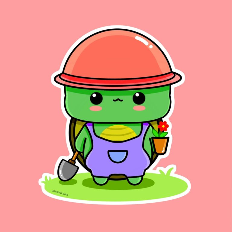 Chibi Tortoise-1 Sticker