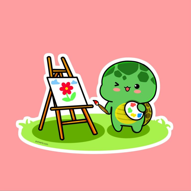 Chibi Tortoise-4 Sticker