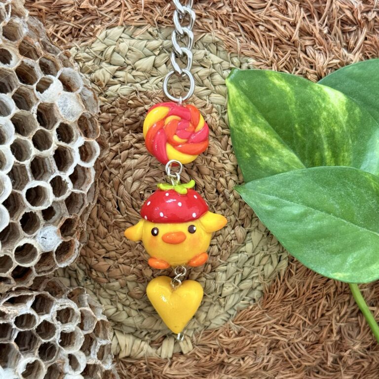 Strawberry Chick Keychain