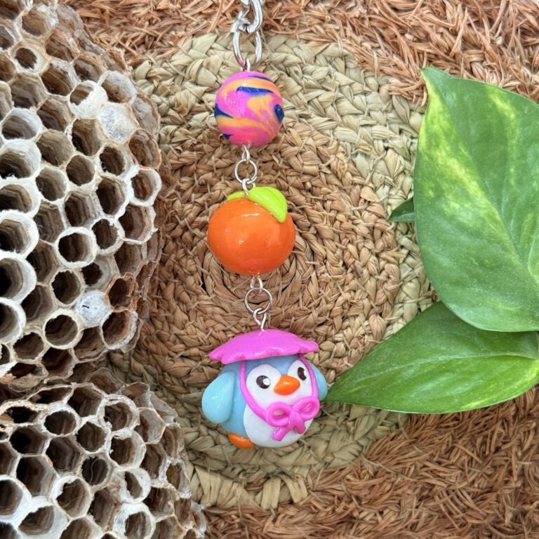 Orange Penguin Keychain